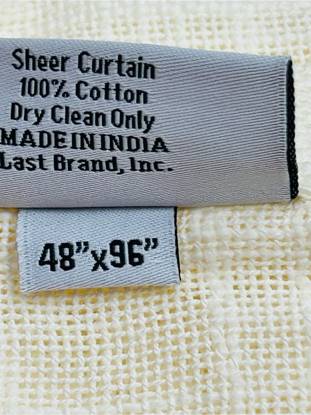 QUINCE Set Of 2 48x96 Cotton Sheer Curtains Ivory 9732